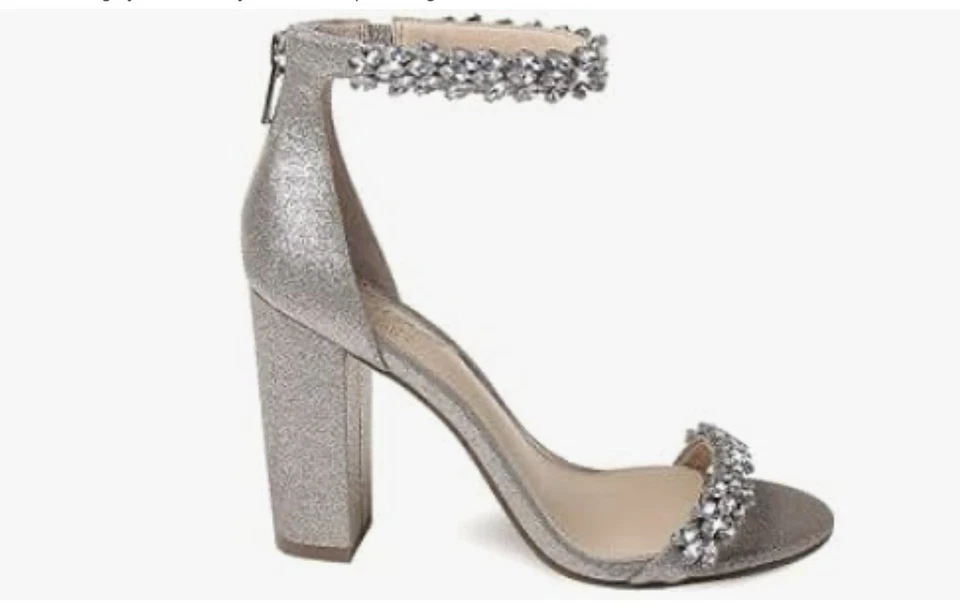 Badgley Mischka Ankle Strap Evening Shoes Size 7 - Image 3 of 4