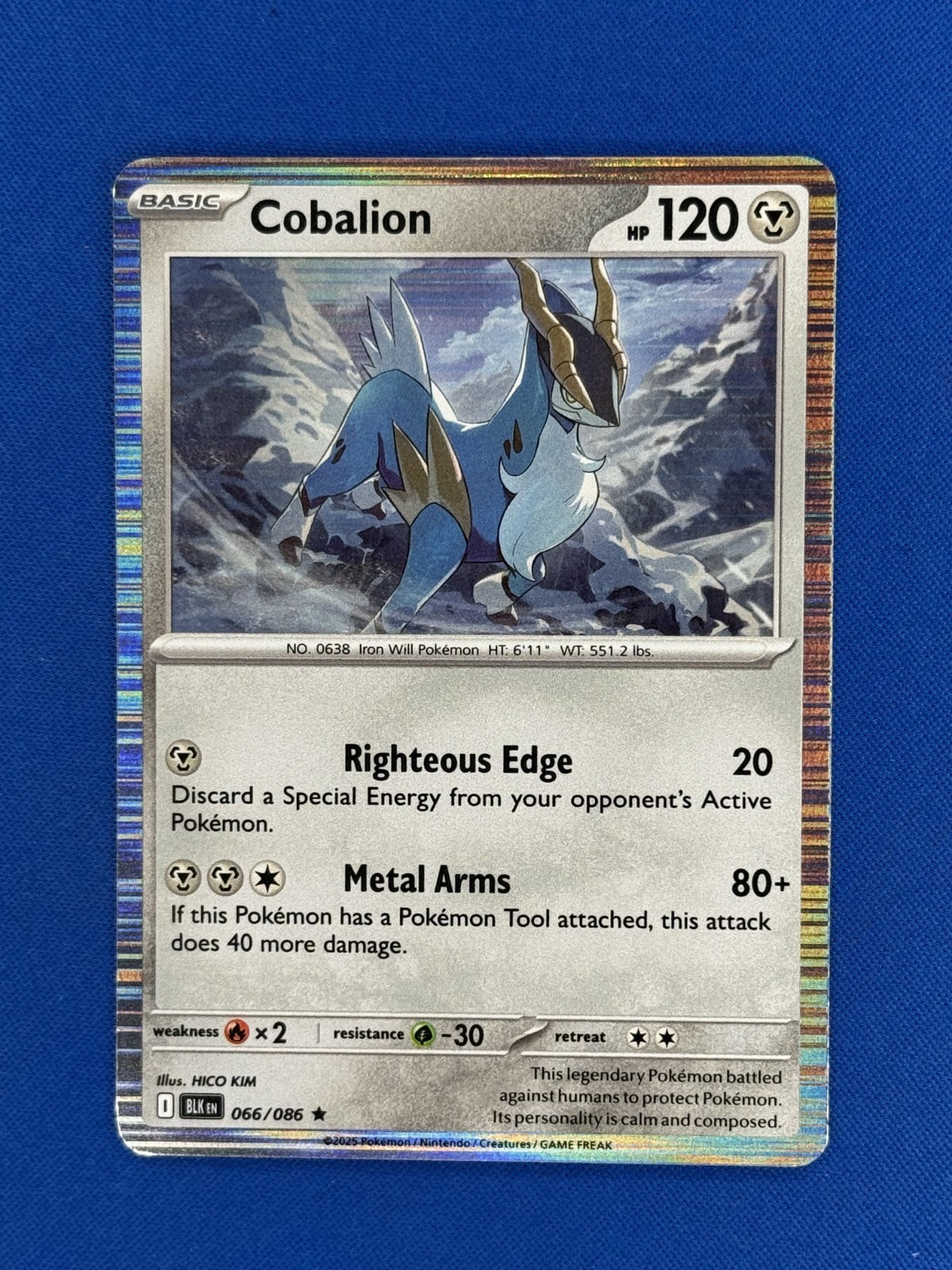 Pokemon Black Bolt - Cobalion 066/086 Holo Rare