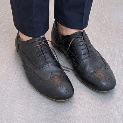 Topman Black Brogue Wingtip Oxfords
