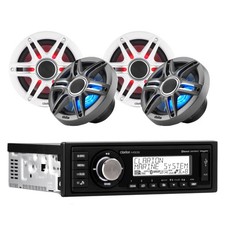 Clarion M508 Marine Single Din with 2 CMSP-651RGB-SWG 6.5-inch Premium Mari...