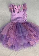 Girls Purple Sparkle Tulle Dance Costume Dress Size 3 T