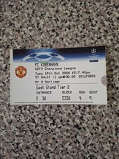 MATCH TICKET CHAMPIONS LEAGUE MAN UTD V COPENHAGEN 17th oct 2006