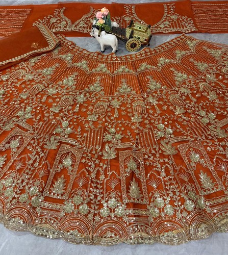 Designer Lehenga Pakistani Lengha Choli Wedding Party Bridal Dress Bridesmaid - Picture 7 of 7
