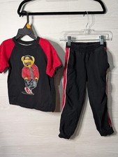 Quad Seven Boys 2PC Set Size 4 Hip Hop Bear T-Shirt  Joggers streetwear prek