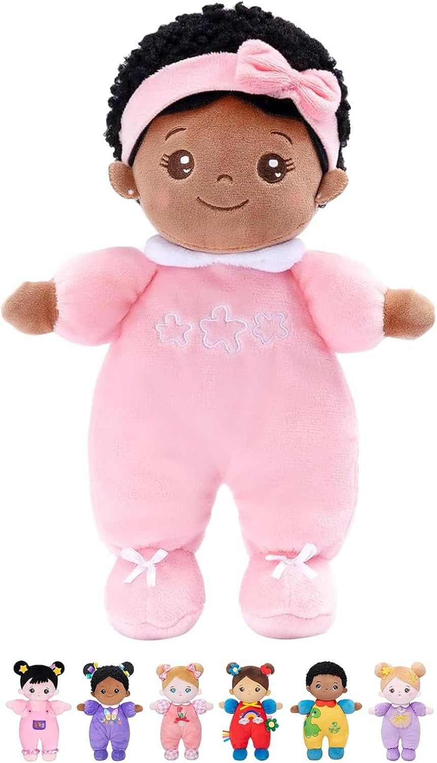10" Black Baby Doll - 1 Year Old Girl Birthday Gifts First African American Baby