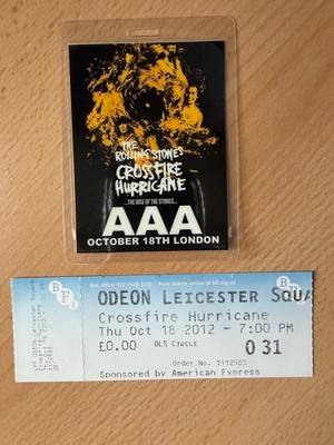 ROLLING STONES Crossfire Hurricane AAA Pass + Premiere Ticket BFI Odeon 