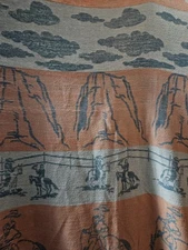 Vintage Western Cowboy And Horses Beacon Blanket 