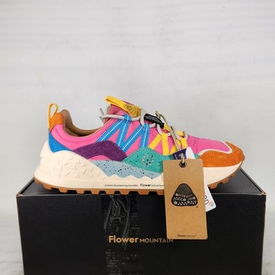 9 WOM (EU 40) - Flower Mountain Washi - Suede / Nylon - Orange / Green / Pink