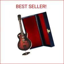 Miniature Brown Electric Guitar Replica with Case, Perfect Mini Guitar for Colle