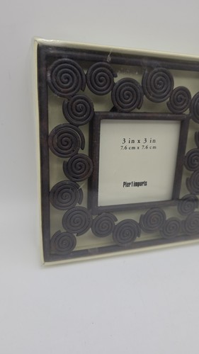 Pier 1 IMPORTS Bilderrahmen Metallwirbel 3 x 3 NEU NOS - Bild 4 von 9