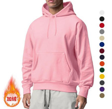 Mens Casual Hoodie Drawstring Pullover Fleece Sweatshirts Long Sleeve Solid Tops