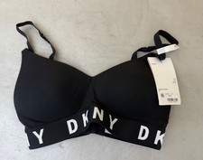 DKNY Cozy Boyfriend Wirefree Push Up Bra Size S Black DK4518