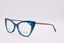 NEW NICOLE MILLER BORDEAUX C02 BLUE SILVER AUTHENTIC EYEGLASSES 53-17