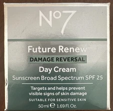 No7 Future Renew Damage Reversal Day Cream SPF 25  1.69 oz Exp. 12/25+
