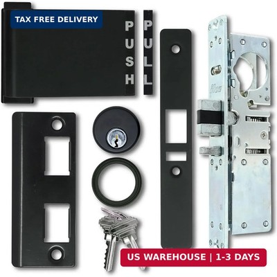 Summit Doorware Storefront Door Mortise Deadlatch Lock & Exit Paddle Handle Kit 