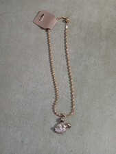 Mickey Mouse Jewelled Charm Necklace Gold Tone Choker 16in