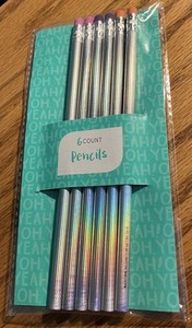 6 Count Irridescent Pencils Back To School / Year End School BNIP