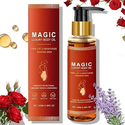 FRUITWEALTH Magic Body Oil Firming, Glow Essence Ma-gic Luxury Body Oil for Women, Skin Tigh