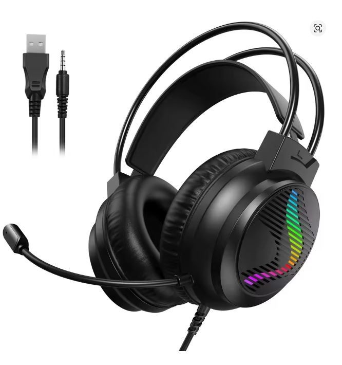 Gaming Headset Headphones With Microphone LED For PC Laptop PS4 PS5 Xbox One UK