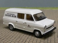 1/87 Brekina Ford Transit Dortmunder Union Bier, Kasten 93495