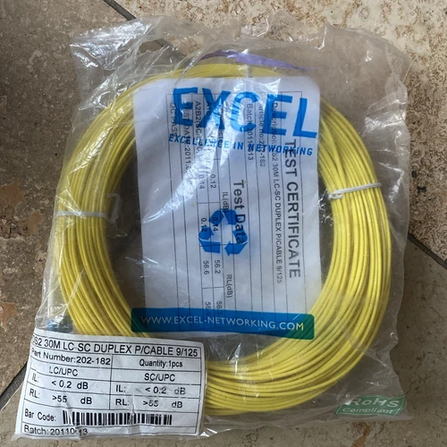 New OS2 Duplex Single Mode Duplex LC To SC 9/125 Yellow 30M Fiber Optic Cable