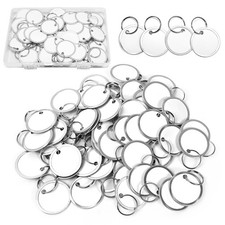 60 Pack Key Tags With Metal Rings - White Writable Key Labels for Name, Lugga...