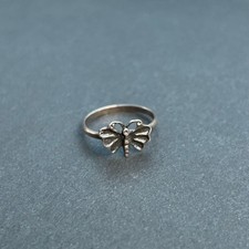 Vintage 925 Sterling Silver Dainty Dragonfly Ring Size 5.5