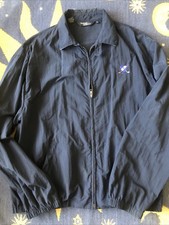 VNTG POLO Ralph Lauren Navy Blue Embroidered Golf Club Crest Jacket XL USA Made