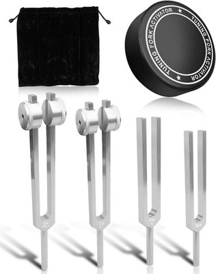Resonance Tuning Forks for Healing Set Inlcuding c128Hz om136.1Hz c256Hz... 