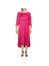 INC Womens Purple 3/4 Sleeve Tea-Length Blouson Dress Size: S