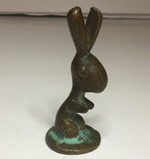 Bronze Rabbit Pipe Tamper Miniature Figure 2 1/4 Inch Art Deco Unmarked Vintage