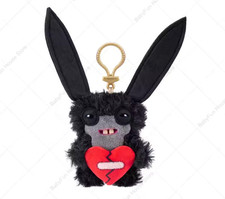 Funny Weirdo Animal Plushie Keychain Long Ear Bunny Human Teeth Soft Doll Gift