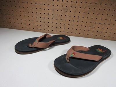 VANS mens brown an black Nexpa Rasta thong sandals 10 M