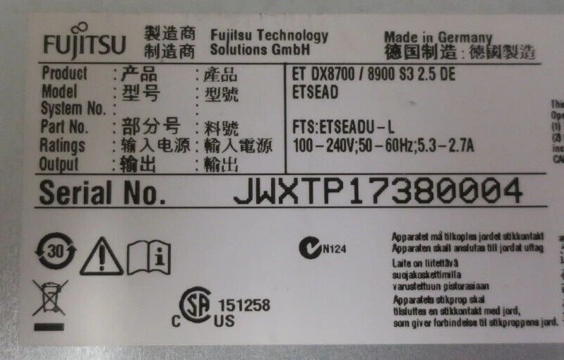 Fujitsu Eternus DX8700/8900 S3 Disk Expansion 24-Bay 2x Controller FTS:ETSEADU-L - Image 4 of 4