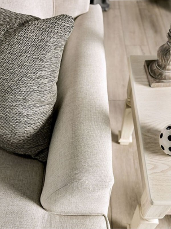 NEW Modern Living Room Furniture Beige Chenille Fabric Sofa Sectional