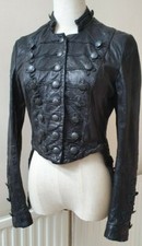 ***iconic*** All Saints Uk 10, Us6, Eu38 Black Karst Military Leather Jacket