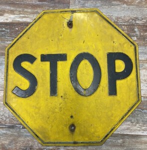 Vintage Stop Sign with Reflectors | eBay