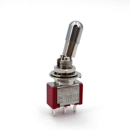 SH T8013-LKB 3 pin ON-ON leva di bloccaggio superiore rotonda pannello SPDT mini interruttore - Foto 2 di 5