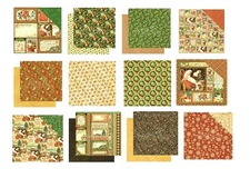 Graphic 45 St. Nicholas 12 x 12 Cardstock PICK Christmas Bells Holly Santa Sweet