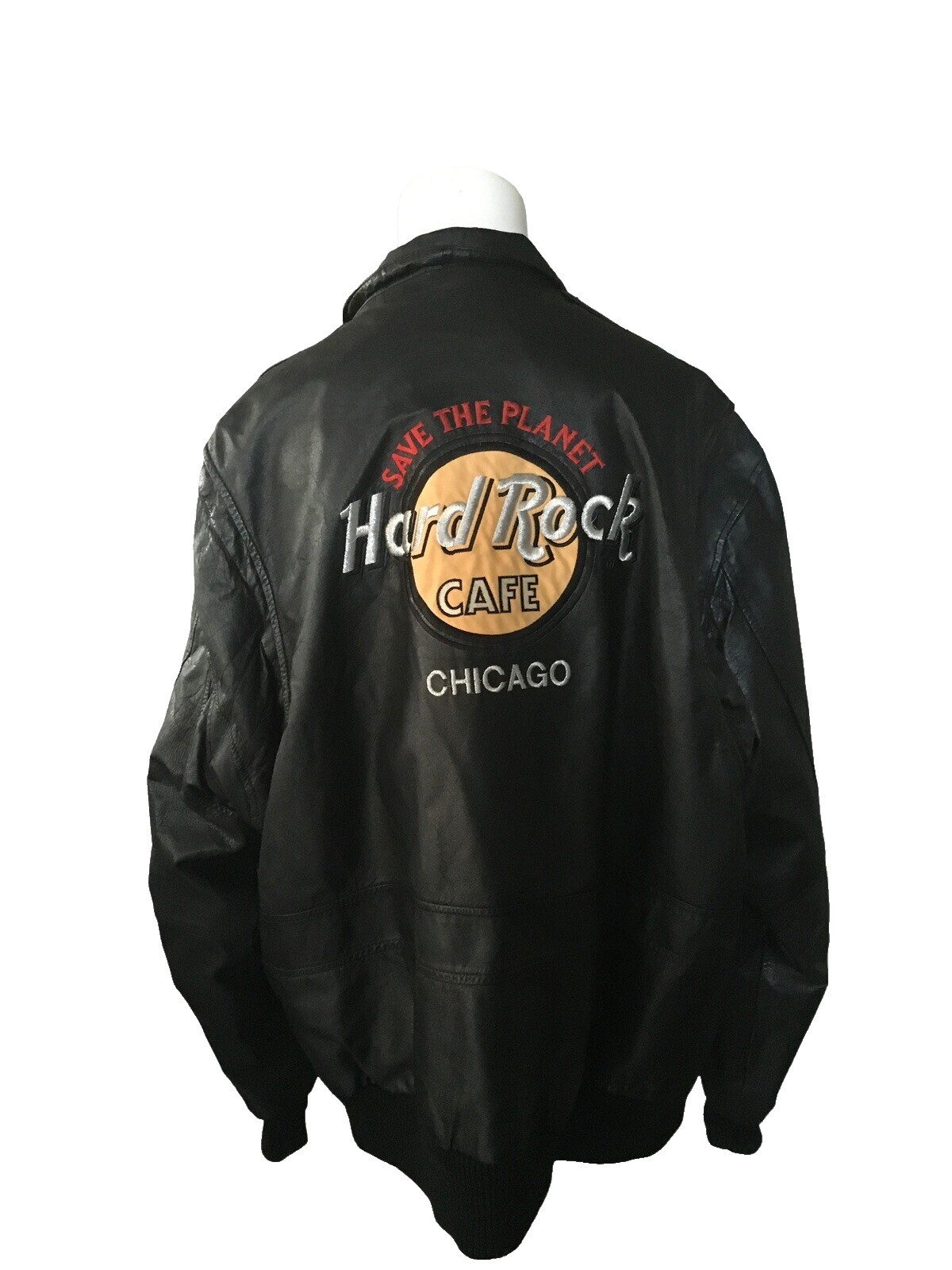 希少 Hard Rock Cafe USA製 牛革 レザースタジャン XL LL 希少 Hard Rock Cafe USA製 牛革 レザースタジャン XL LL