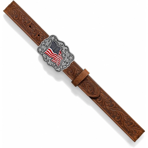 Justin Children's American Pride Embossed Brown Leather Belt C30219 - Picture 3 of 3