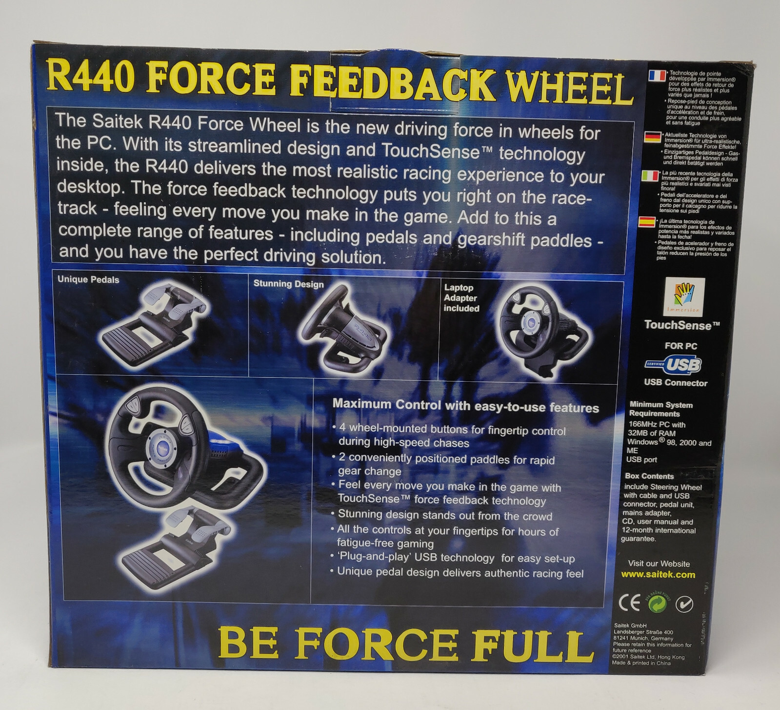 Saitek R440 Force Feedback Streering Wheel Set for PC (NEW) 21165101135