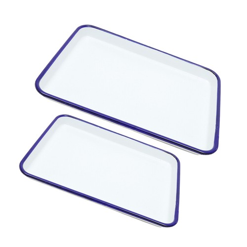 2 Pcs Email Backschale Ofenblech Für Die Küche Kuchen Ofenpfanne - Bild 6 von 12