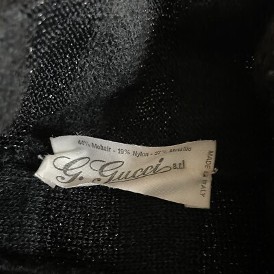 【GUCCI】1970s Turtleneck L/S Knit Sweater Vintage 1970s Gucci Black Knit Turtleneck Sweater Mohair