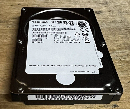 Toshiba MBF2300R 300GB 2.5" SAS Hard Drive 10k Server CA07173-B21000CS - 第 2/7 張圖片