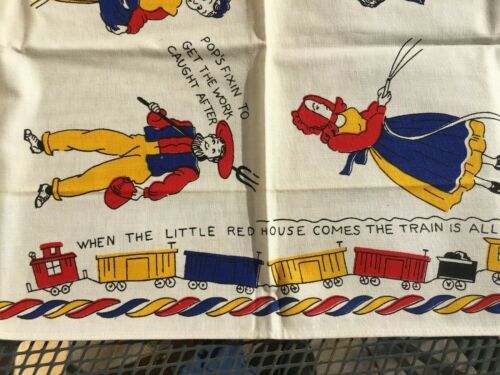 Toalla de té de colección Pennsylvania Dutch Sayings algodón rojo azul amarillo NUEVA con etiqueta nueva de colección - Imagen 10 de 10