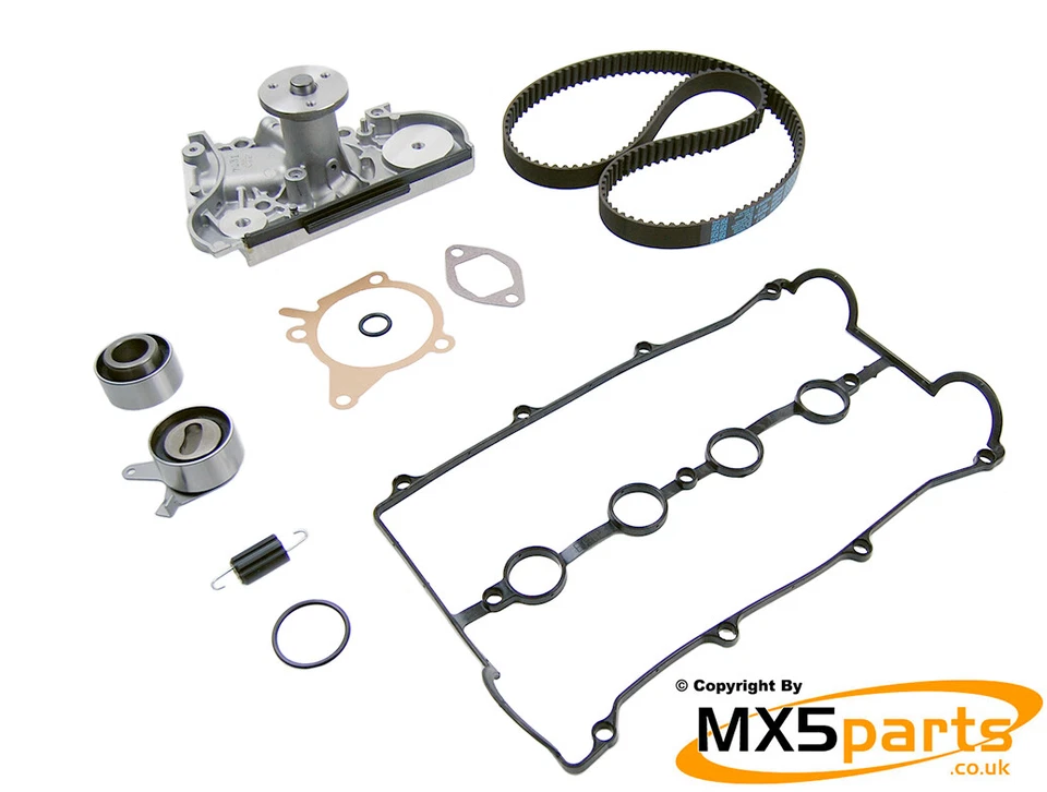 MX5 Timing Belt Kit Cambelt 7pc Water Pump & Gaskets Mazda MX-5 1.6 Mk1 1989>98