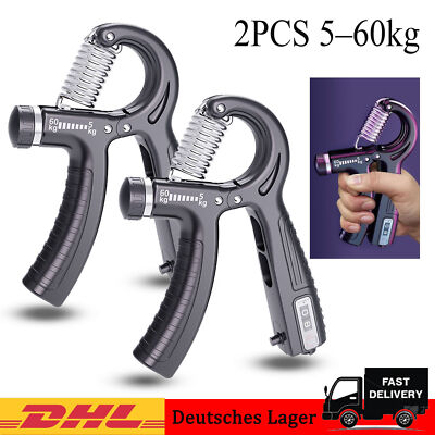 2xFingertrainer Handtrainer Unterarmtrainer Fingerhantel Grip verstellbar 5-60kg
