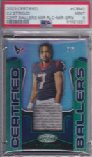 2023 Certified C.J. Stroud Ballers Mirror Green Tag Patch Rookie RC #5/5 PSA 9