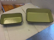 Decorative enamelware 2pc rectangle pan set (avacado)